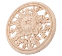 Applique en Bois Sculpté pour Meubles, Ovale Long 20cm, Style Européen | Bois Massif, Surface Peignable, Texture Naturelle, pour Cadres, Fenêtres et Relooking de Mobilier
