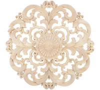 Applique en Bois Sculpté Ronde Moulure Décorative, 30cm Porte Vintage | Décoration Maison, Incrustation Sculptée, Finition Non Peinte, Motif Classique, pour Meubles, Placards et Projets DIY