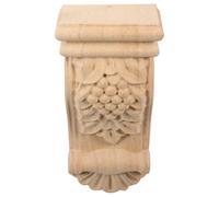 Applique en Bois Sculpté Style Européen pour Tête de Colonne 1 Pièce