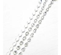 Applique en Cristal Strass, Chaîne métallique en Strass en Verre, 10 x 14 mm, à Coudre, Multicolore, Plusieurs Tailles(Crystal,50cm)
