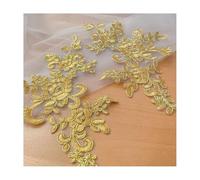 Applique en dentelle for robe de mariée - 19 couleurs, 25 x 12 cm, idéale for les accessoires for cheveux et la décoration en tissu(Golden,10PCS)