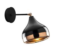 Applique en métal à abat-jour orientable YILDO - D. 17 x H. 28 cm - Noir et cuivré