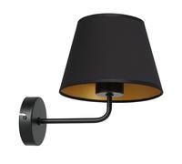 Applique En Tissu Pour Salon En Noir Et Or H:23 Cm Lampadaire Conique