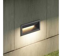 LED Applique extérieure Jaano (Moderne) en Noir Aluminium (1 lampe,à), encastrable pour l’extérieur, applique mur extérieur/mur de la maison, terrasse & balcon