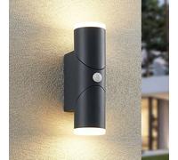Lindby LED Applique extérieure Aspyn (Moderne) en Noir Aluminium (à 2 lampes,), pour mur extérieur/façade de maison terrasse und balcon