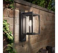 Lucande Applique extérieure Ferda à intensité variable (Moderne) en Noir Aluminium (1 lampe,à E27), pour mur extérieur/façade de maison, terrasse und balcon