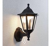 Applique extérieur avec détecteur Iavo Lindby, noir, Matière Plastique, Antique