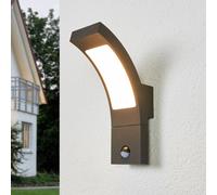 Applique extérieur avec détecteur Juvia Lucande, noir, Aluminium, Moderne