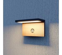 Lucande LED Applique extérieure Lignus (Moderne) en Noir Aluminium (1 lampe,à), pour mur extérieur/façade de maison terrasse und balcon