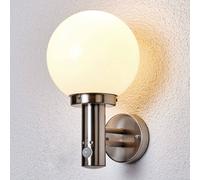 Lindby Applique extérieure Nada (Moderne) en Gris Inox (1 lampe,à E27), pour mur extérieur/façade de maison, terrasse und balcon