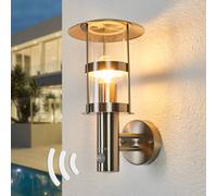 Lindby Applique extérieure Noemi (Moderne) en Gris Inox (1 lampe,à E27), pour mur extérieur/façade de maison, terrasse und balcon