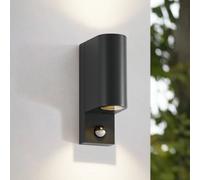 Lindby Applique extérieure Palina (Moderne) en Noir Aluminium (à 2 lampes, GU10), pour mur extérieur/façade de maison, terrasse und balcon