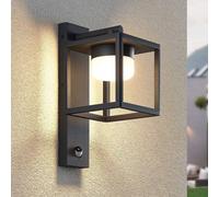 Applique extérieur avec détecteur Timio Lucande, dimmable, gris, Aluminium, Moderne