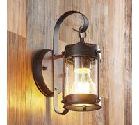Applique extérieur Farly Lindby, dimmable, marron, Aluminium, Maison de campagne / Rustique, Applique Exterieur