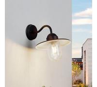 Lindby Applique Exterieur Filip à intensité variable (Moderne) en Marron Métal (1 lampe,à E27), Murale Luminaire Lampe Jardin Eclairage d’exterieur