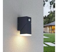 Applique extérieur LED avec capteur Sally Lindby, noir, Aluminium, Moderne, Applique Exterieur LED