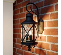 Applique extérieur Marcellino Lucande, dimmable, marron, Métal, Antique, Applique Exterieur