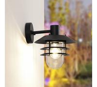 Lindby Applique Exterieur Meliora à intensité variable en Noir Métal (1 lampe,à E27), Murale Luminaire Lampe Jardin Eclairage d’exterieur