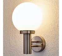 Lindby Applique extérieure Nada (Moderne) en Gris Inox (1 lampe,à E27), pour mur extérieur/façade de maison, terrasse und balcon