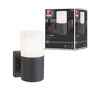 Applique extérieur Paulmann Tubs IP44 E27, métal gris | Crée un éclairage d'ambiance indirect à l'extérieur, 15 W max., dimmable selon les ampoules, montage avec du matériel inclus