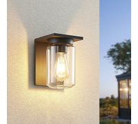 Lucande Applique Exterieur Semka à intensité variable (Moderne) en Noir Aluminium (1 lampe,à E27), Murale Exterieur, Luminaire Lampe Jardin, Eclairage