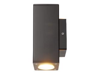 Applique extérieure anthracite Lampe de façade 2 flammes Lampe de porte d'entrée Applique de jardin, acier inoxydable plastique, 2x GU10, LxHxP 7,6x18,6x9,9 cm