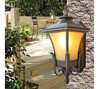 Applique extérieure Applique Murale Paris Lanterne de Jardin éclairage extérieur Antique Noir Rouille Aluminium Vintage rétro Patio Abat-Jour en Verre Balcon Applique Murale
