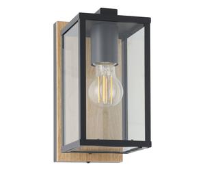 Applique extérieure BUDRONE IP44 E27 1X40W en acier noir et marron 120x0x270mm