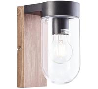 Applique extérieure CABAR - BRILLIANT - bois foncé/noir - métal/verre E27 1x40W