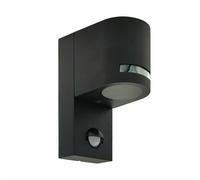 EDO Applique Murale Exterieur avec Détecteur de Mouvement SENSOR VIRA, Lampe Murale en Aluminium Noir IP54 pour Eclairage Exterieur, Douille GU10 Max. 1x35 Watt, Idéale pour Ampoules LED - EDO777376