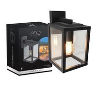 EDO Applique Murale Extérieure GAIA S Noire IP44 - Luminaire d'Extérieur Étanche en Aluminium avec Douille 1xE27 - Lampe Murale pour Jardin, Terrasse, Façade, Balcon, Garage