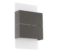 Applique extérieure KIBEA IP54 LED 2X2,5W en acier galvanisé blanc et gris anthracite 150x0x260mm