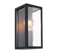 Applique extérieure Lanterne de façade Lampe de porte d'entrée Lampe de jardin noire Terrasses, 1x E27, l x h 11 x 22,8 cm