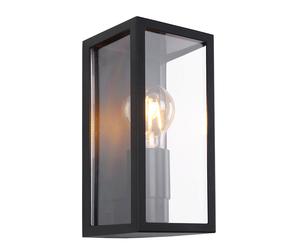 Applique extérieure Lanterne de façade Lampe de porte d'entrée Lampe de jardin noire Terrasses, 1x E27, l x h 11 x 22,8 cm