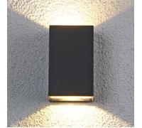 Applique extérieure LED - LAMPENWELT.COM - Jale - Noir - Aluminium - 2 ampoules - Technologie LED