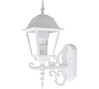 Applique murale d'extérieur lanterne antique lampe de porte d'entrée blanche lampe de jardin, verre aluminium, 1x LED 3,7W 320Lm blanc chaud, LxH 18,4 x 44,5 cm