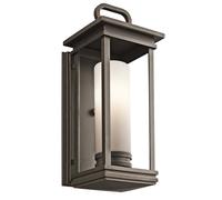 Applique extérieure lumineuse lanterne aluminium verre bronze H 45,1 cm E14 IP44 porche balcon