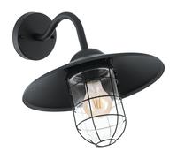 Applique extérieure MELGOA IP44 E27 1X60W en acier galvanisé noir 300x0x250mm