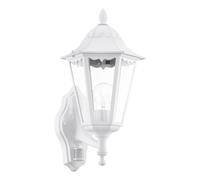 Eglo Applique murale extérieure Navedo H42,5 cm blanc – détecteur de mouvement, E27, IP44