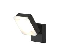 Applique extérieure Noir Mat PORTOFINO, pour une ampoule GX53, ampoule démontable, petite applique extérieure carré(PORTOFINO NOIR GX53)