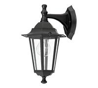 Applique Extérieure Noir VELENCE 34cm IP43 Verre Alu rustique Path Luminaire de Jardin Porte Porte Balcon de Maison Balcon