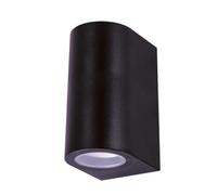 Applique extérieure ronde avec double douille GU10, puissance maximale de 24 W, indice de protection IP54, diamètre de 68 mm, couleur noire. Conçu pour : éclairage de jardin et patio