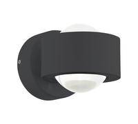 Applique extérieure TREVIOLO IP44 LED 2X2,2W en fonte d'aluminium gris anthracite 90x0x85mm