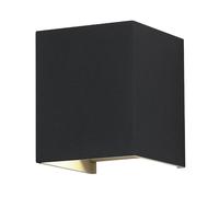Applique extérieure Up and Down lights extérieur Applique murale LED extérieure, cône lumineux orientable, aluminium noir, LED 5W 700Lm blanc chaud, LxPxH 10x10x10 cm