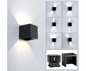 Applique extérieure Up and Down lights outside Applique murale LED extérieure, cône lumineux orientable, aluminium noir, LED 11W 1360lm blanc chaud, LxlxH 10x10x10 cm