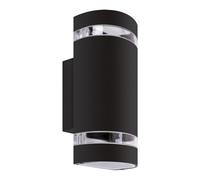 Applique Extérieure Up Down IP54 H: 23 Cm Noir 2x GU10 Lampe Mur Balcon Façade