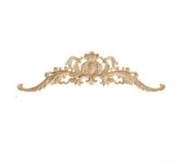 Applique florale en bois sculpté en chêne naturel pour ajouter de la sophistication aux portes, armoires et meubles (style 4 : 30 x 8 cm)