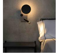 Applique gauche led avec liseuse Faro Klee Gris Acier 20066