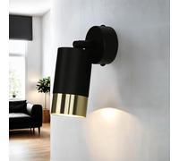 Applique GU10 intérieure, spot mural, plafonnier noir, or, orientable, H:17 cm, accentué, cuisine, chambre, applique salon