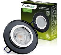 Applique halogène verre plafond LED GU10 MR16 fixe ronde Ariel noire
